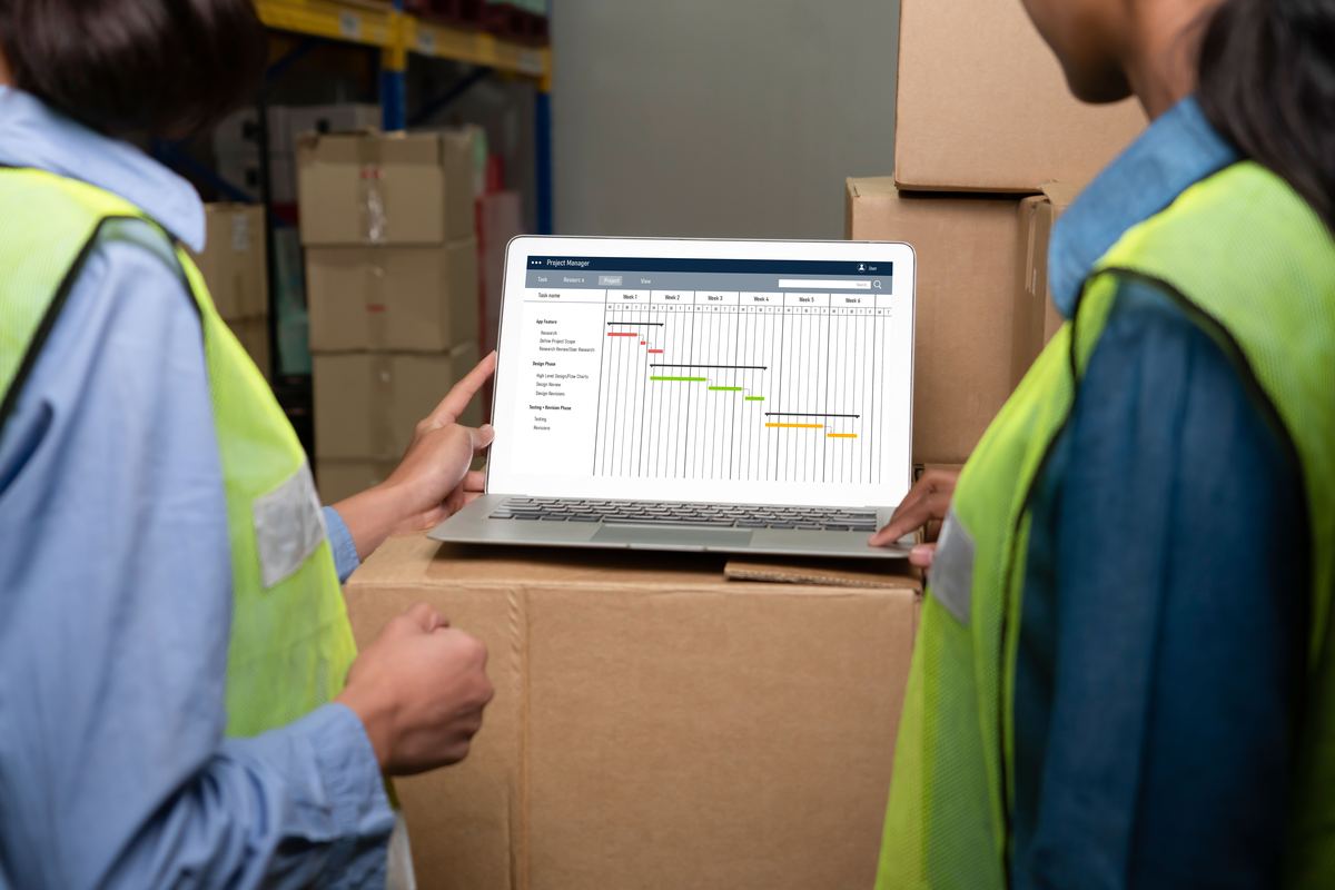 Warehouse team coordinating stock and dispatch