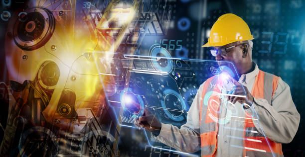 Manufacturing operator using digital tools on the plant floor